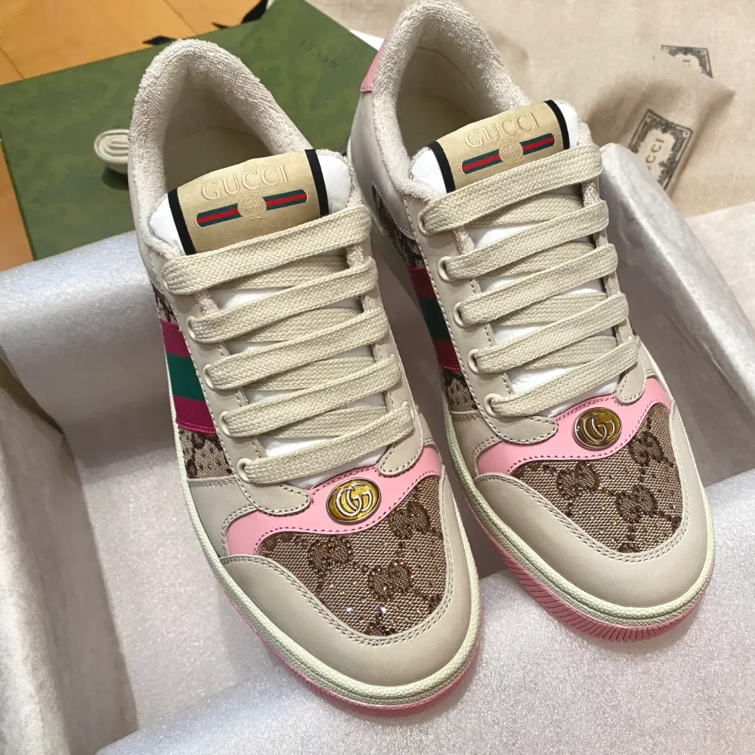 👟👟Ex-factory price 480👟👟 Gucci dirty shoes, the latest rhinestone style in early spring 2023! Super fragrant ~ simple and high-end color matching, bulingbuling can't refuse! New style, not old style! Size: Female 34-40